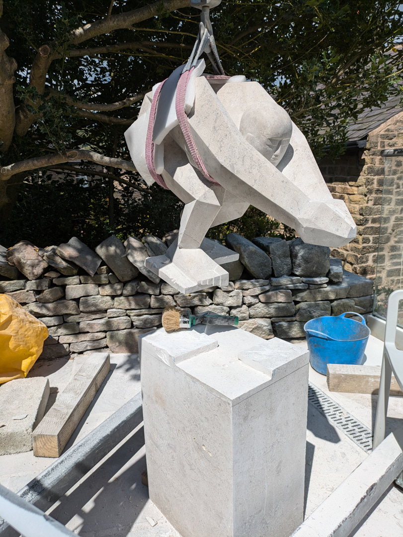 Locating the sculpture onto the base