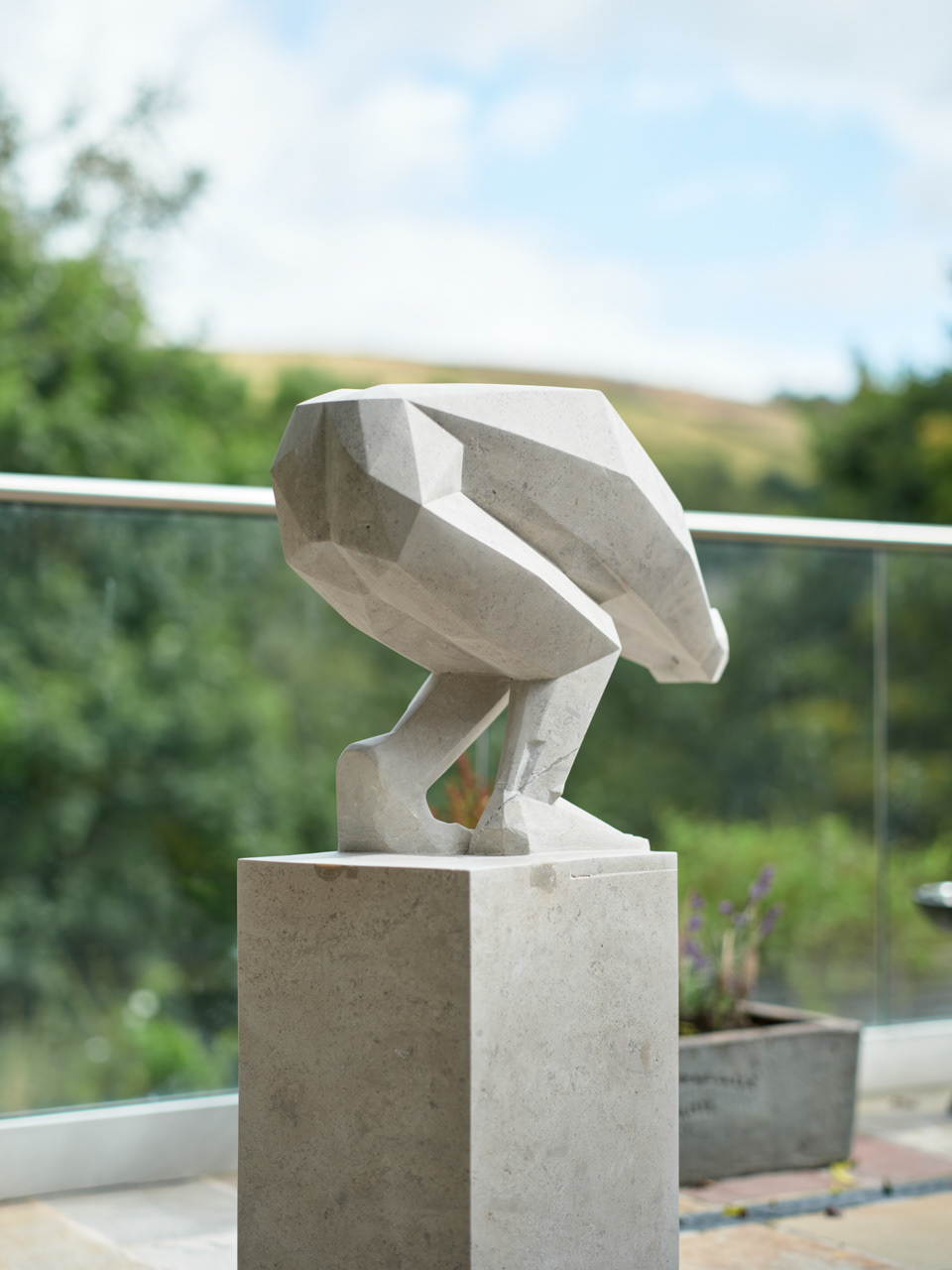 Diving Form on plinth, rear quarter view