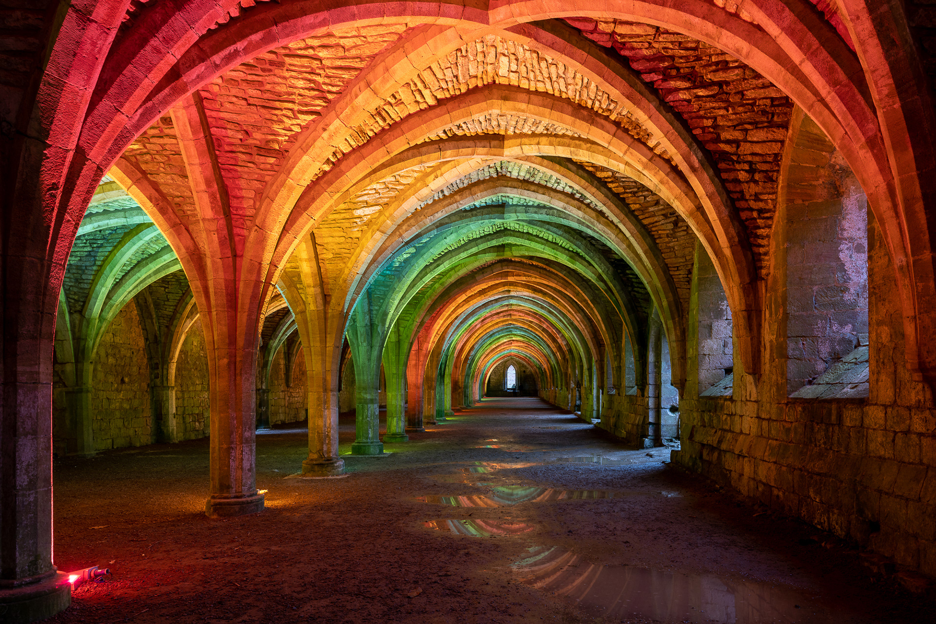 Christmas Lights at Fountains Abbey, North Yorkshire