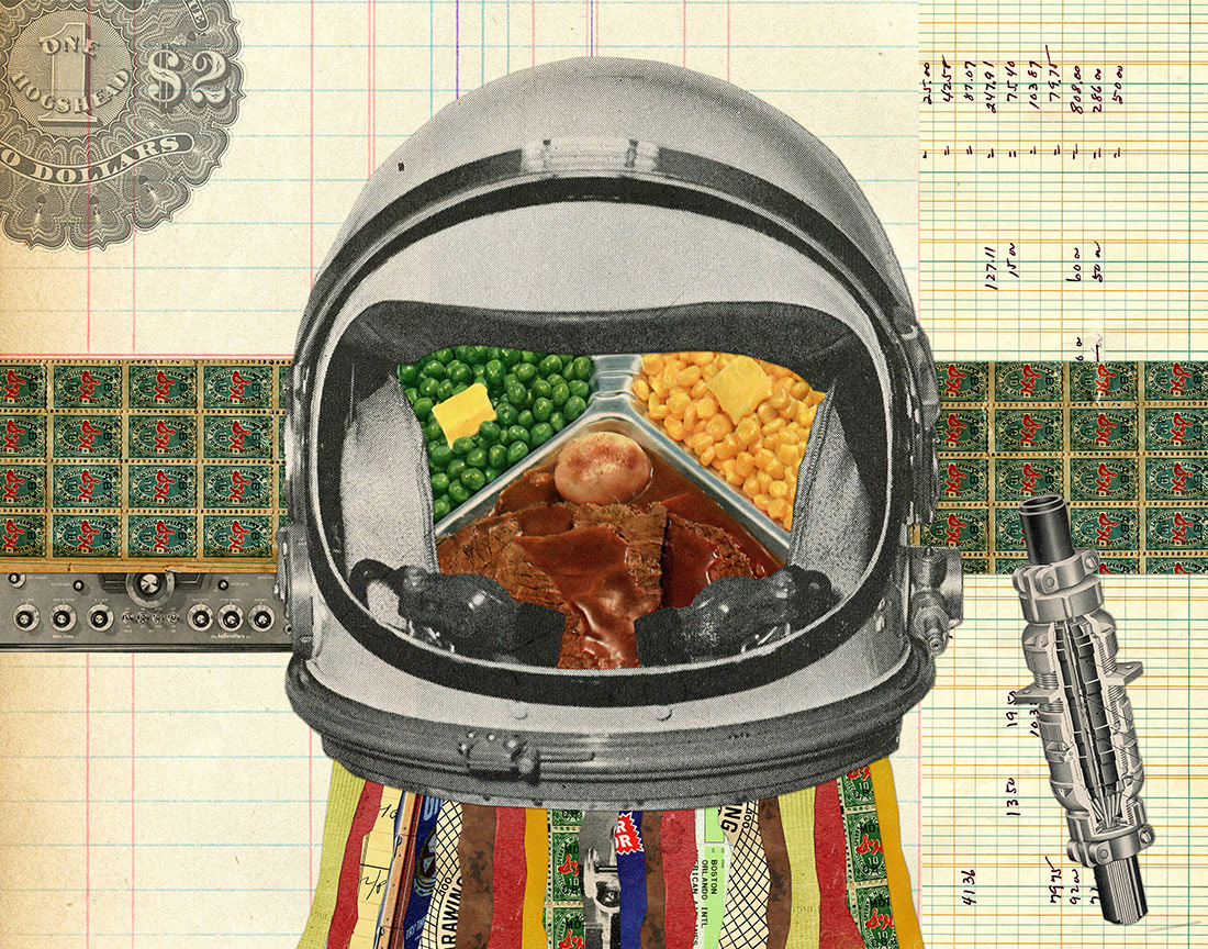 Salisbury Steak, 14" x 11", digital collage. Buy prints