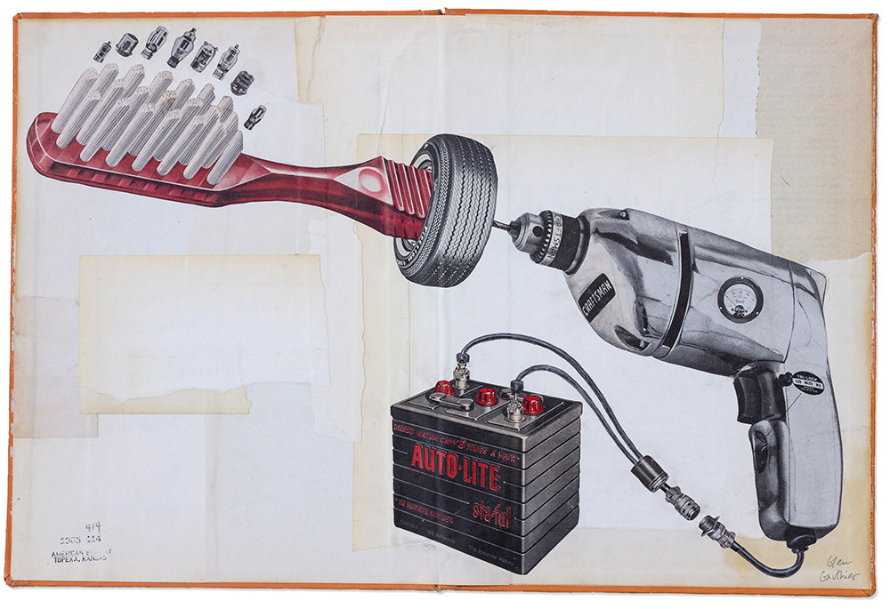 Dentist Recommended, 25" x 19, collage on book covers.