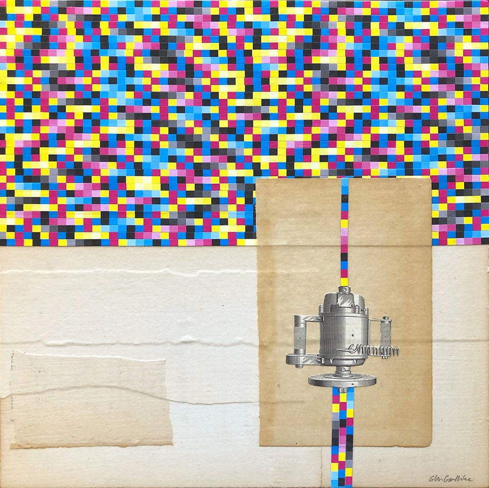 Hope #8, 12" x12" collage on wood panel