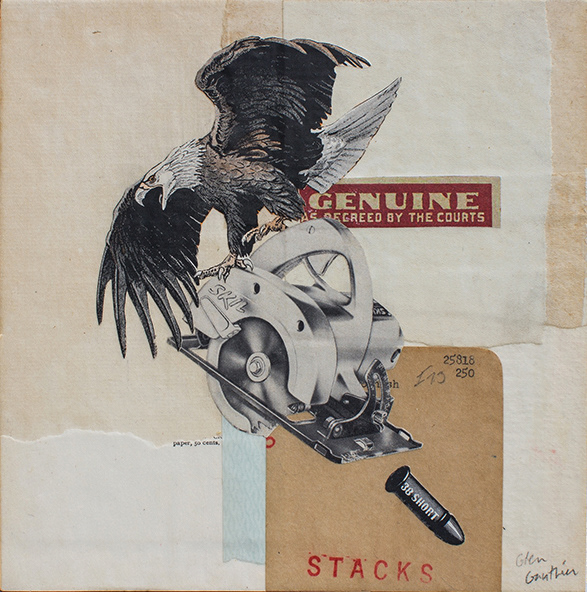 Genuine, 8" x 8", collage on art board