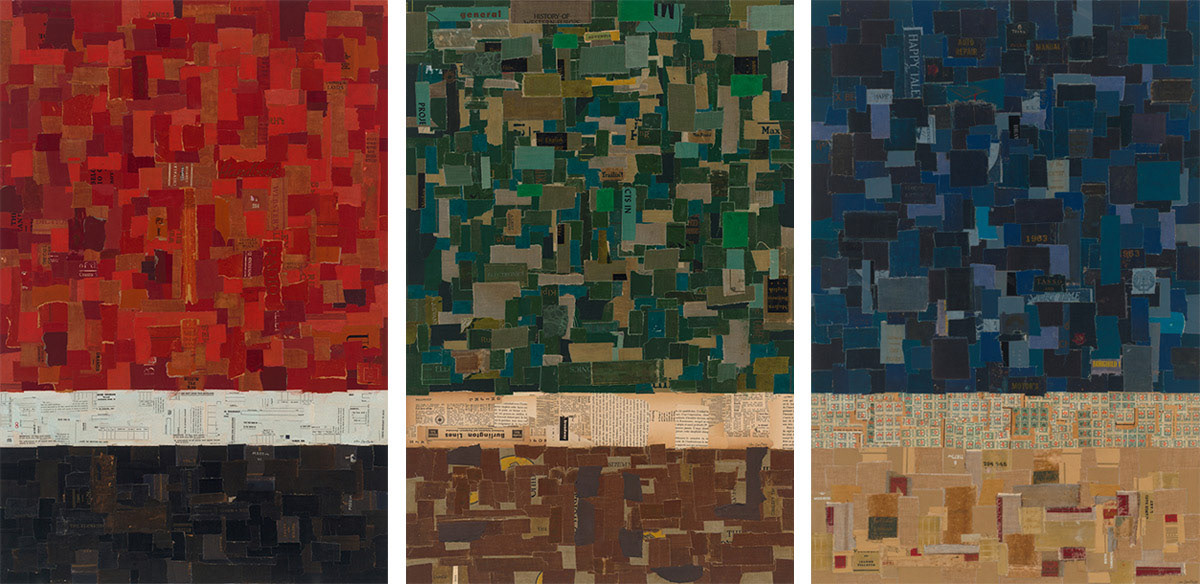 RGB, 36"x24" each, collage on masonite.
