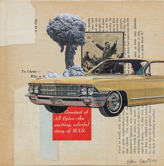 Notorious, 8" x 8", collage on art board