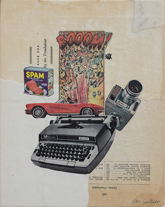 The Troubadour, 10" x 8", collage on art board