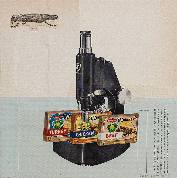 Proteins, 8" x 8", collage on art board