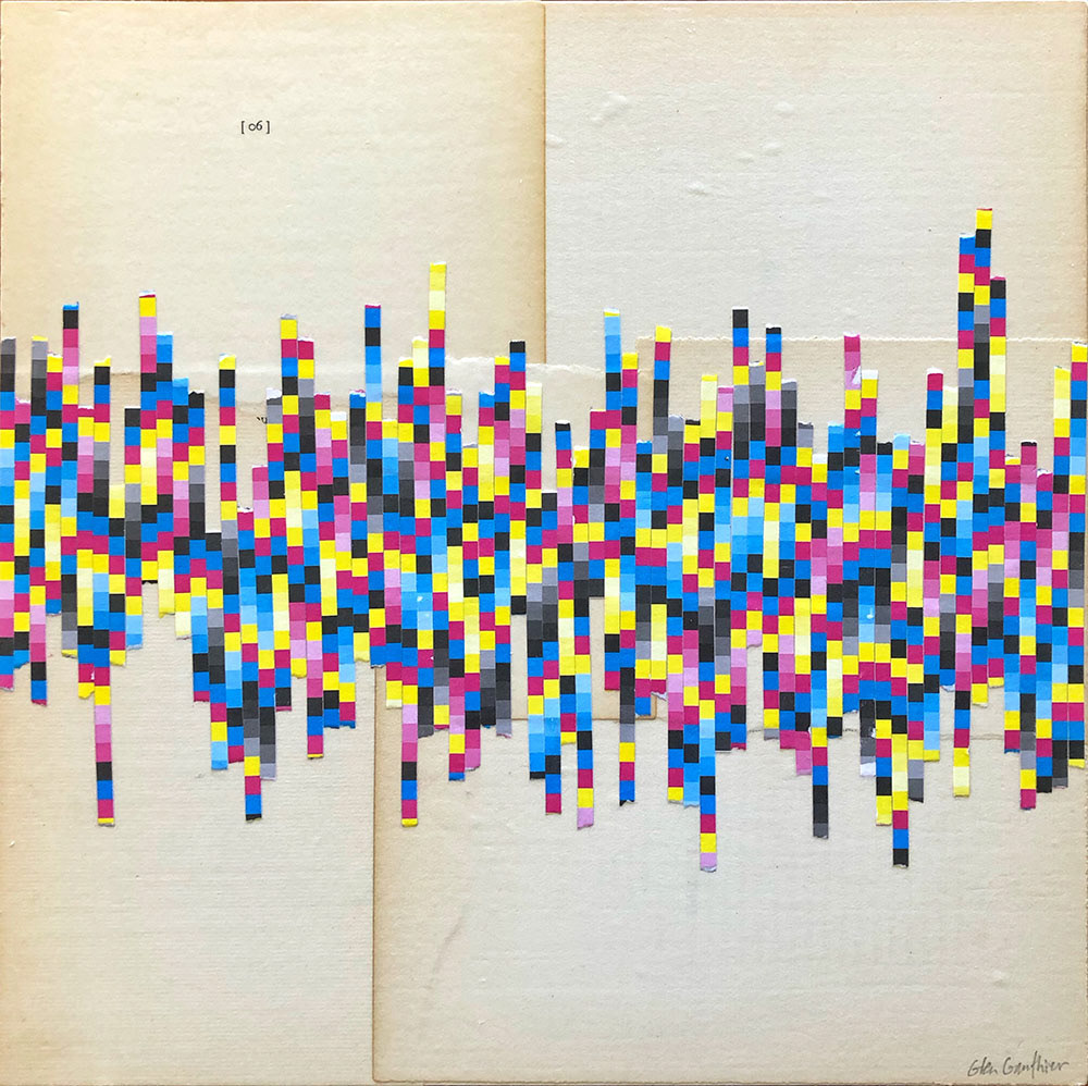 Hope #3, 12" x12" collage on wood panel