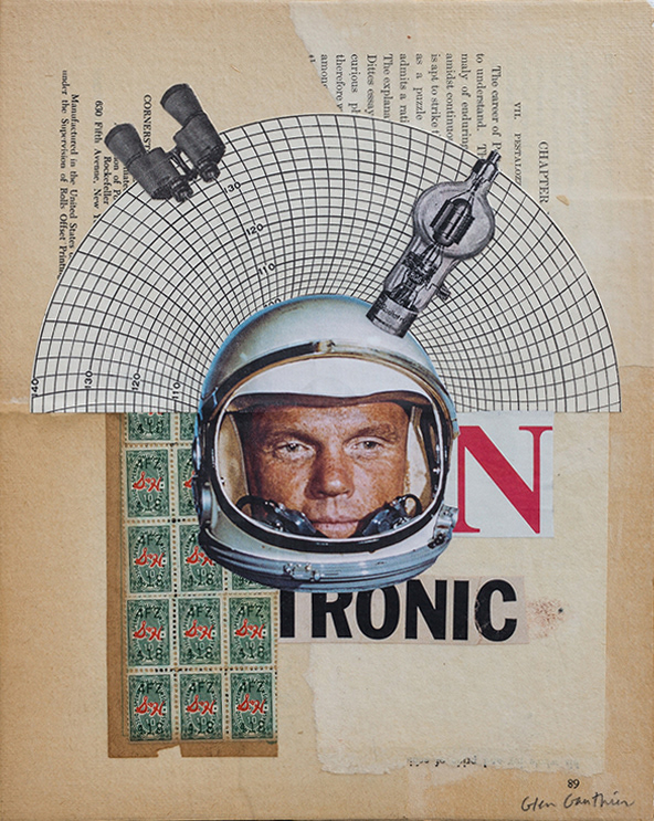 N-Tronic, 10" x 8", collage on art board