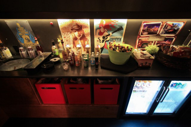 Fully stocked bar and coolers