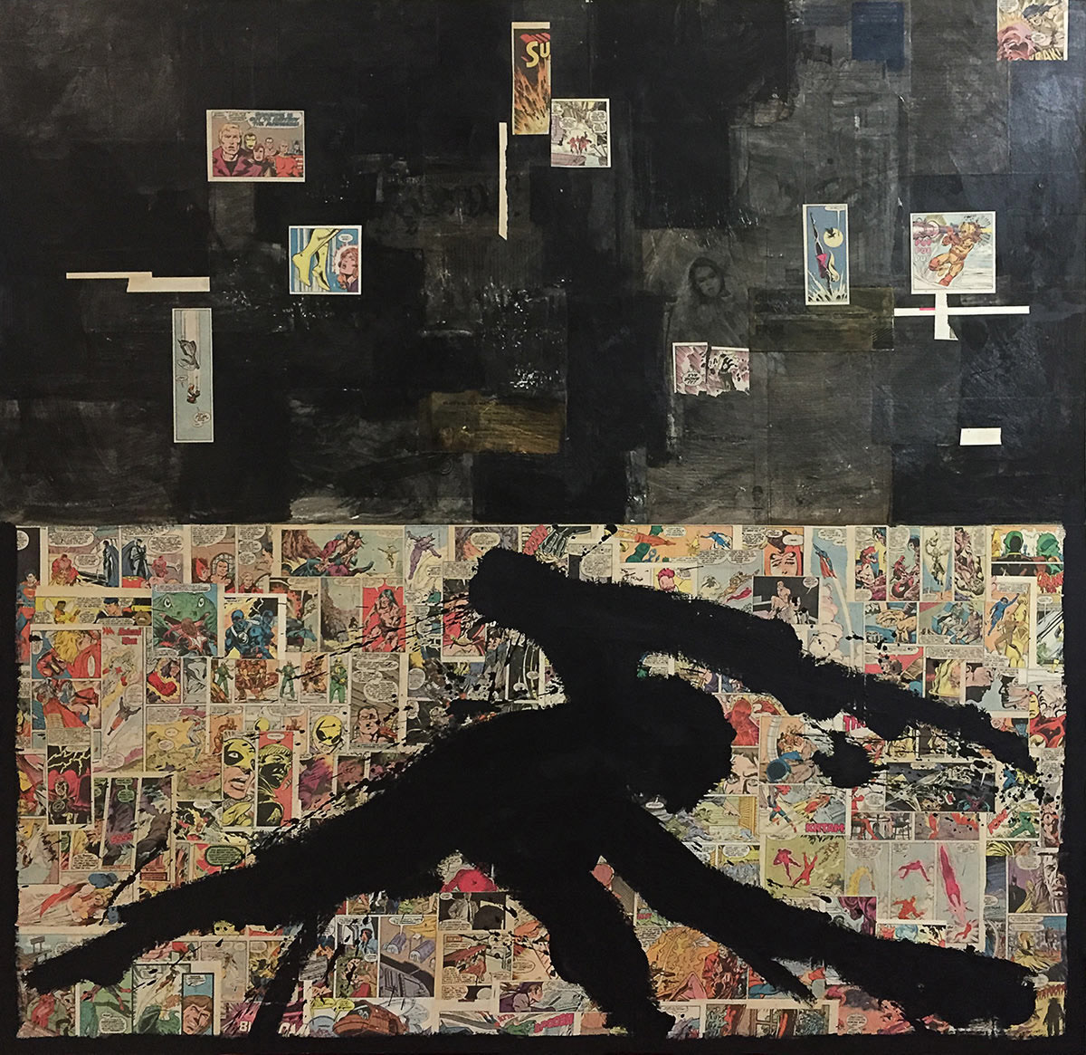 Comic Noire 2, 4' x 4', collage on masonite.