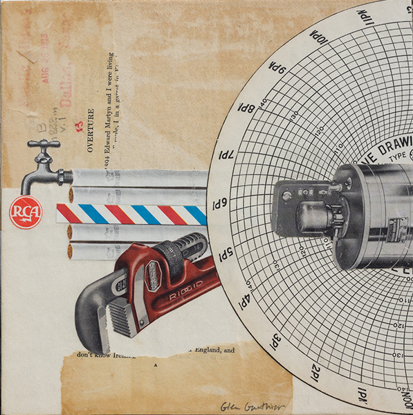 Mechanized, 8" x 8", collage on art board