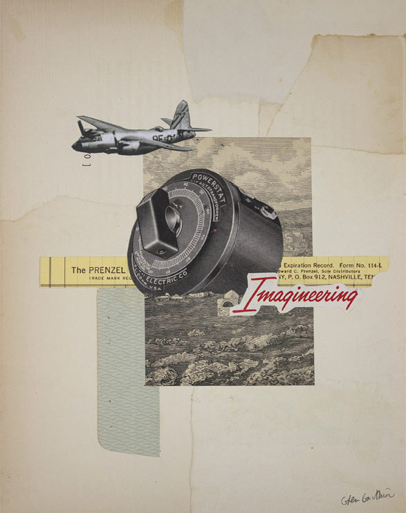 Imagineering, 8" x 10", collage on art board.