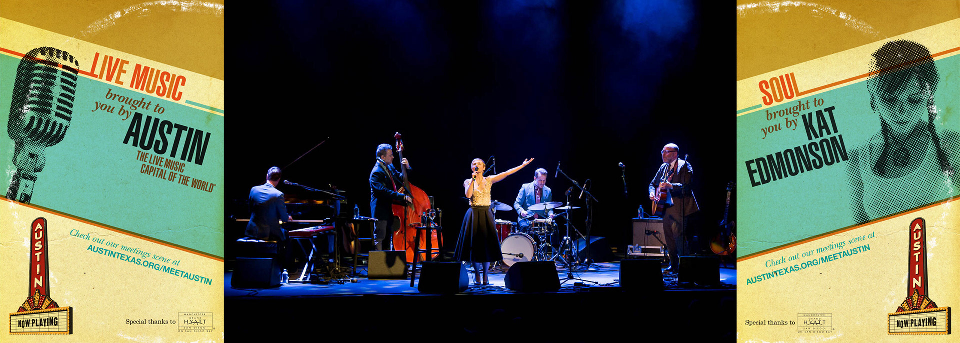 Stage banners created for the live music event