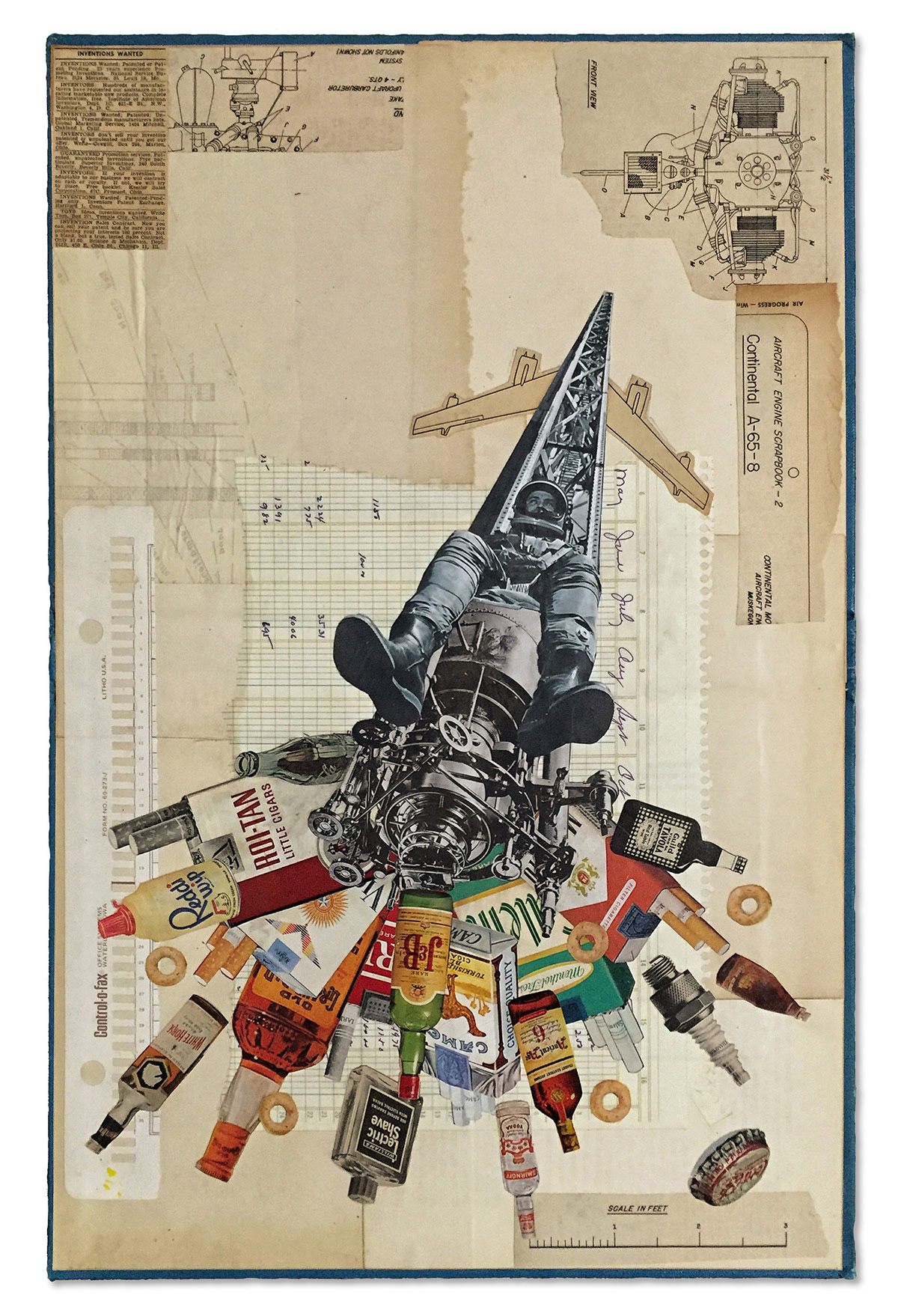 The Right Stuff, 12.5"x20", collage on book covers.