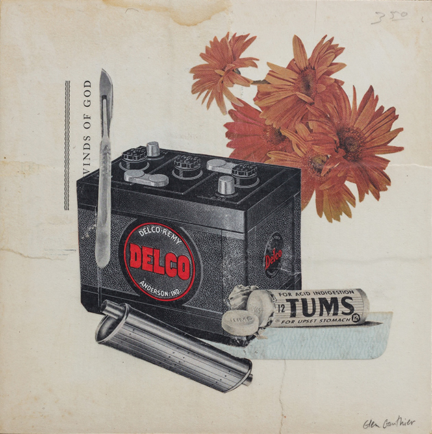 Winds of God, 8" x 8", collage on art board