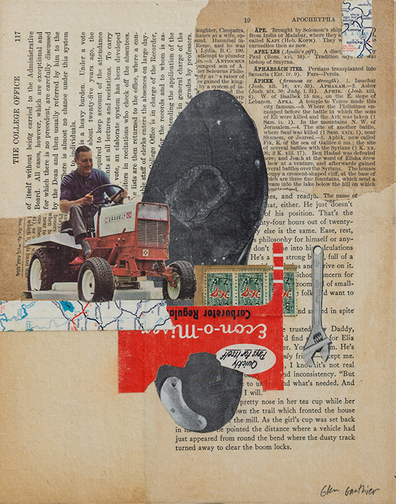 Yard Boss, 10" x 8", collage on art board