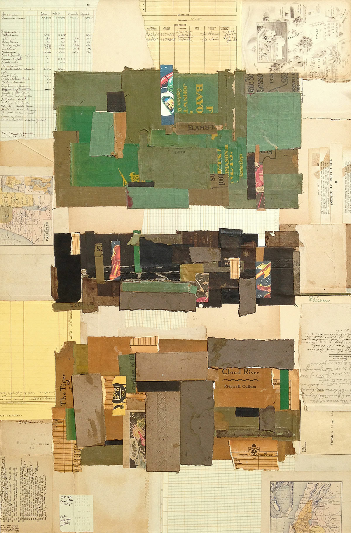 Rothko Study, 24" x 36", collage on masonite.