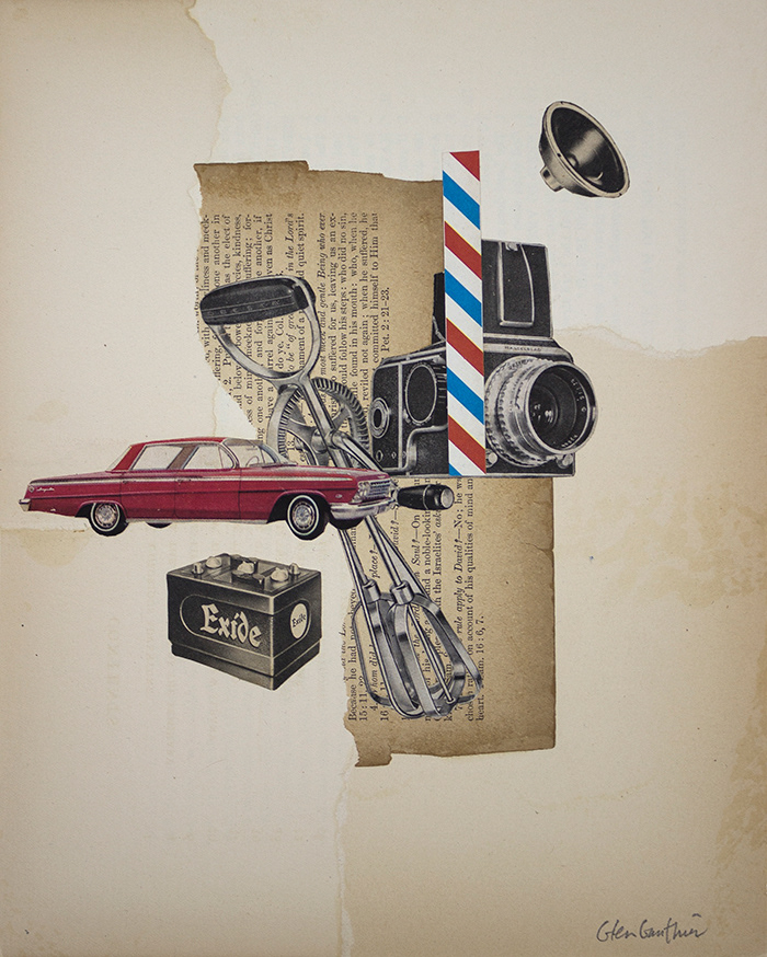 Redeye, 10" x 8", collage on art board