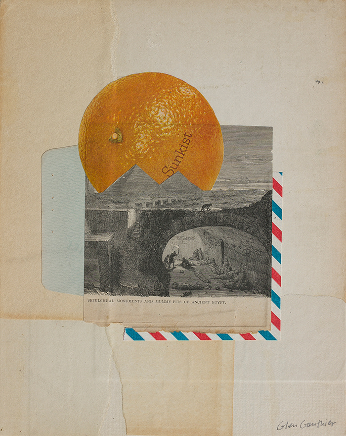 Full Moon, 10" x 8", collage on art board