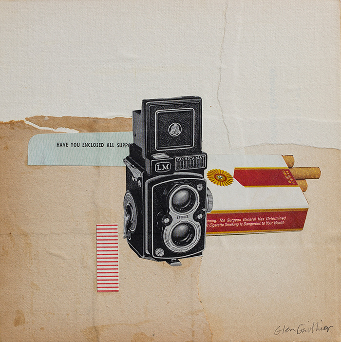 Captured, 8" x 8", collage on art board