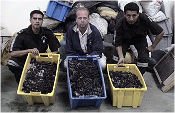 Seizure of protected sea cucumbers