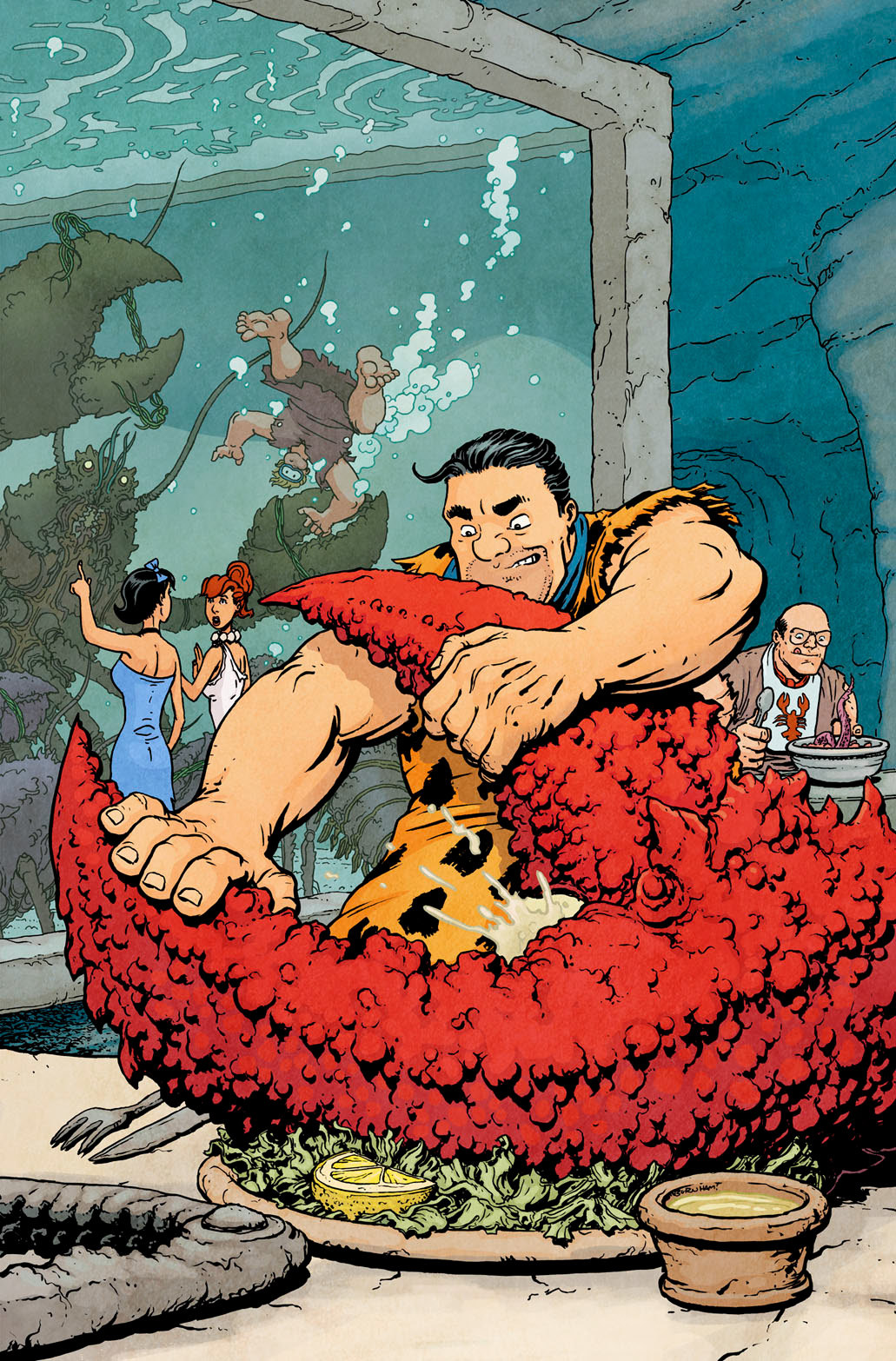 The Flintstones #11 (B&W art by Chris Burnham)