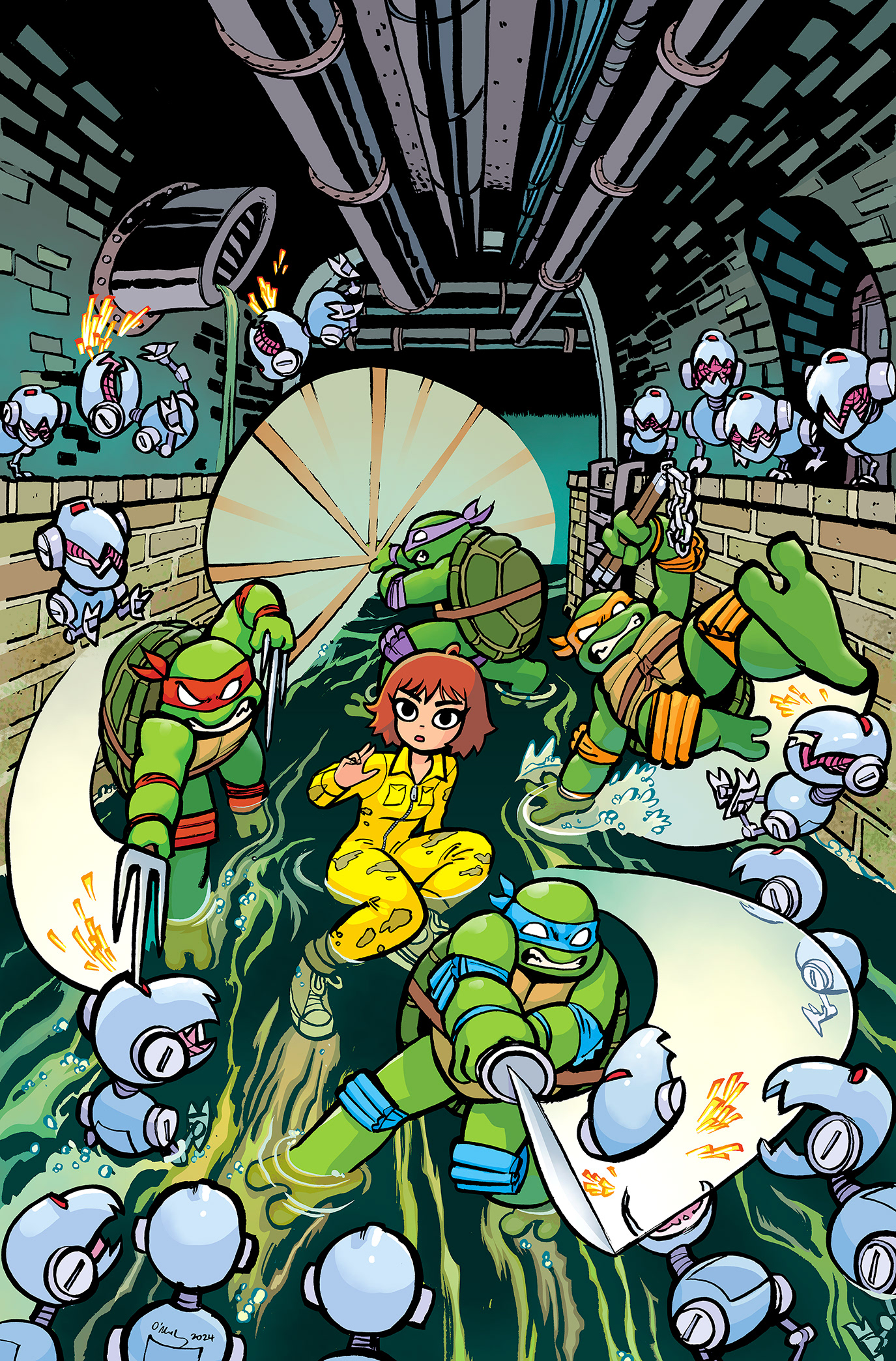 Teenage Mutant Ninja Turtles #2 (seid #1 (B&W art by Bryan Lee O'Malley)