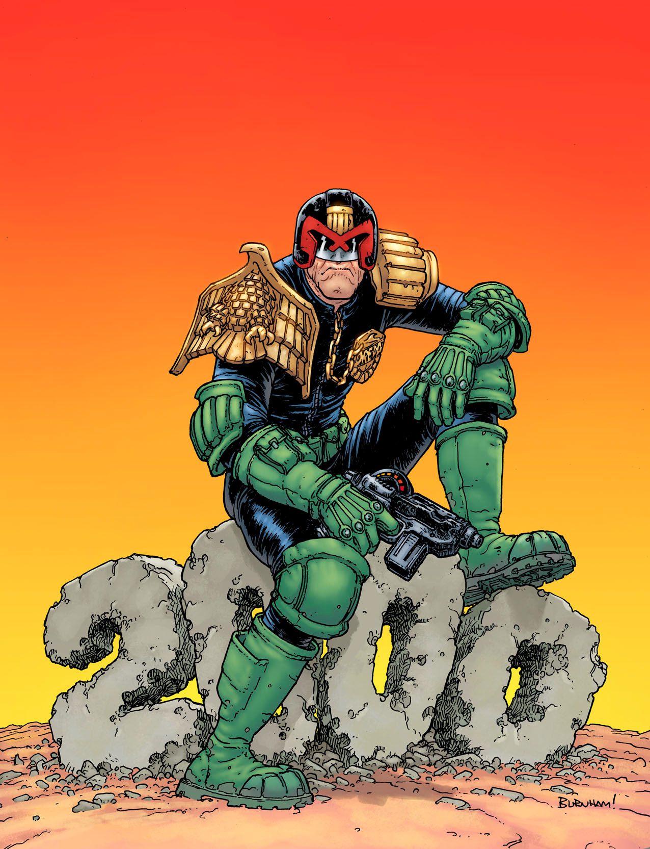 2000 AD #2000 ((B&W art by Chris Burnham)