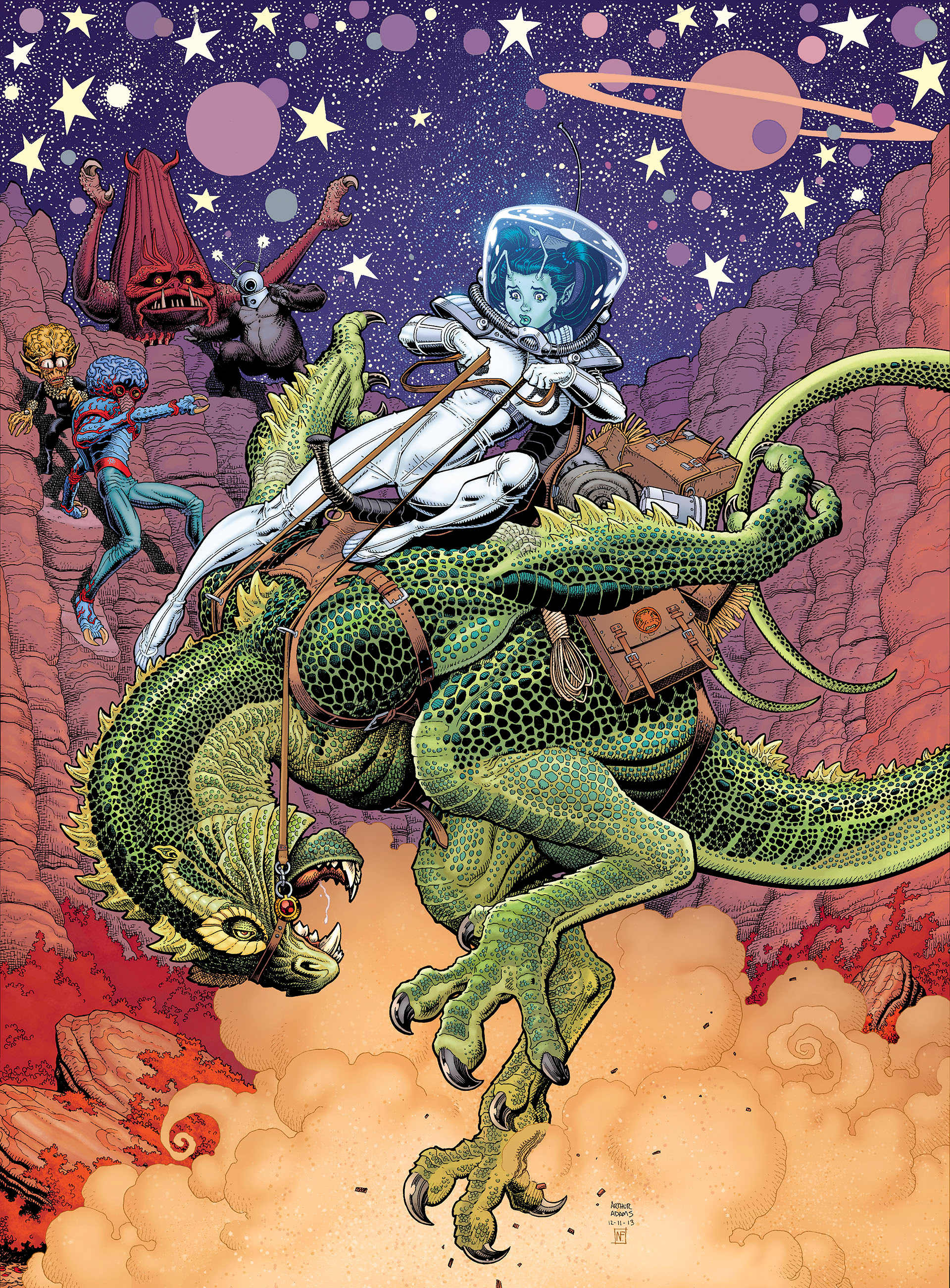 Monsters & Dames 2012 (B&W art by Art Adams)