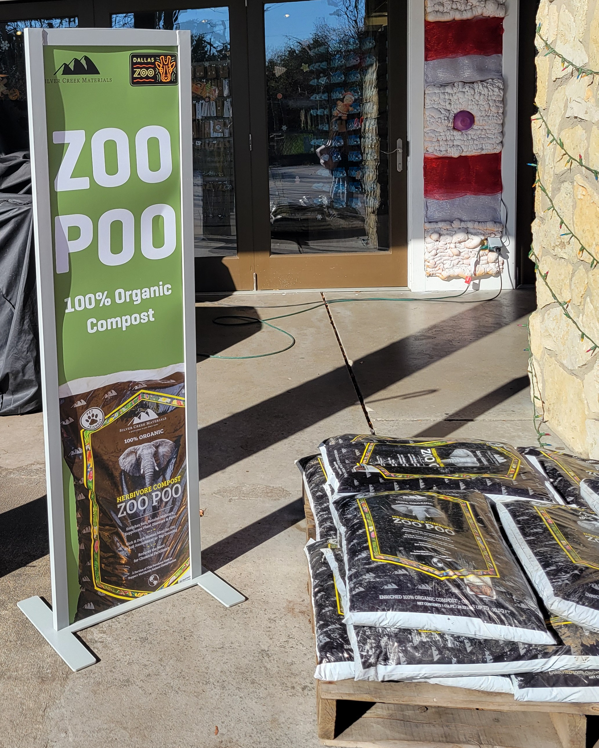 Large stand up sign to promote our specialized fertilizer outside our gift shop