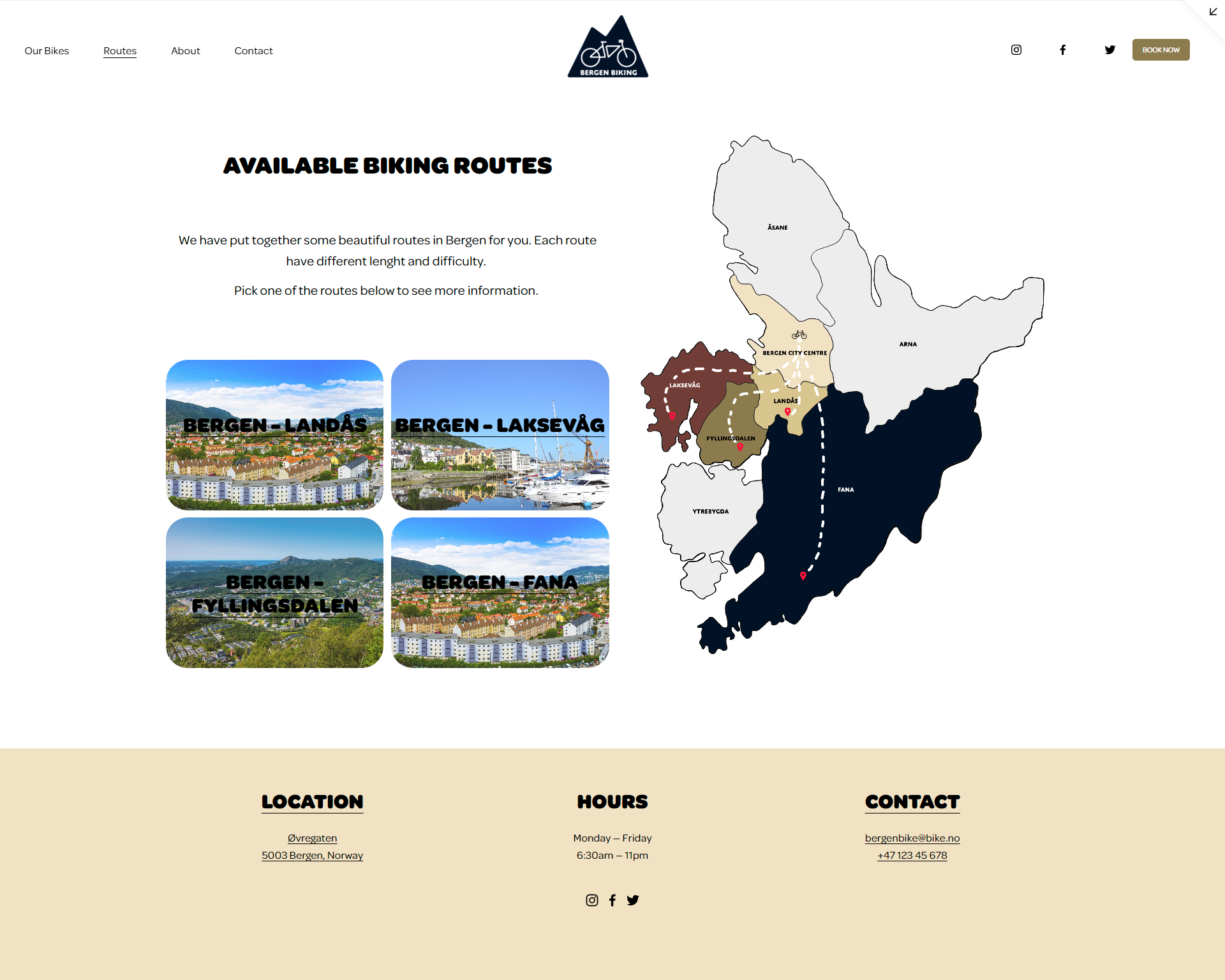 Biking routes-page