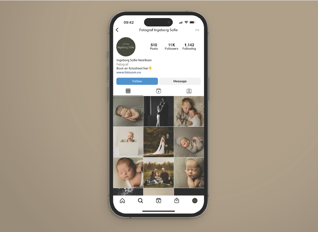 Social media profile mockup