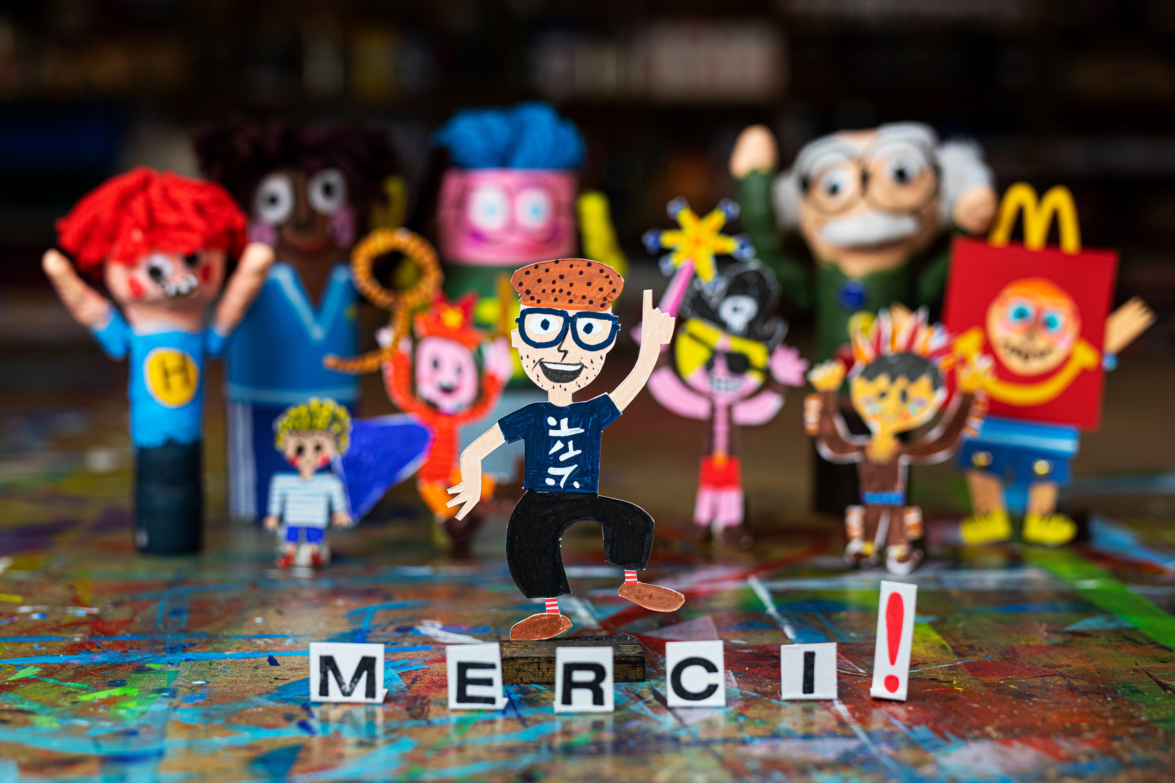 Tofdru, tof dru, PARIS, illustration, illustrateur, graphiste, graphisme, typographie, photographie, collage, dessin, peinture, animation, stop motion, film, Mc Do, Mac DO, puppets, cut, papier découpé, feutre, atelier, workshop