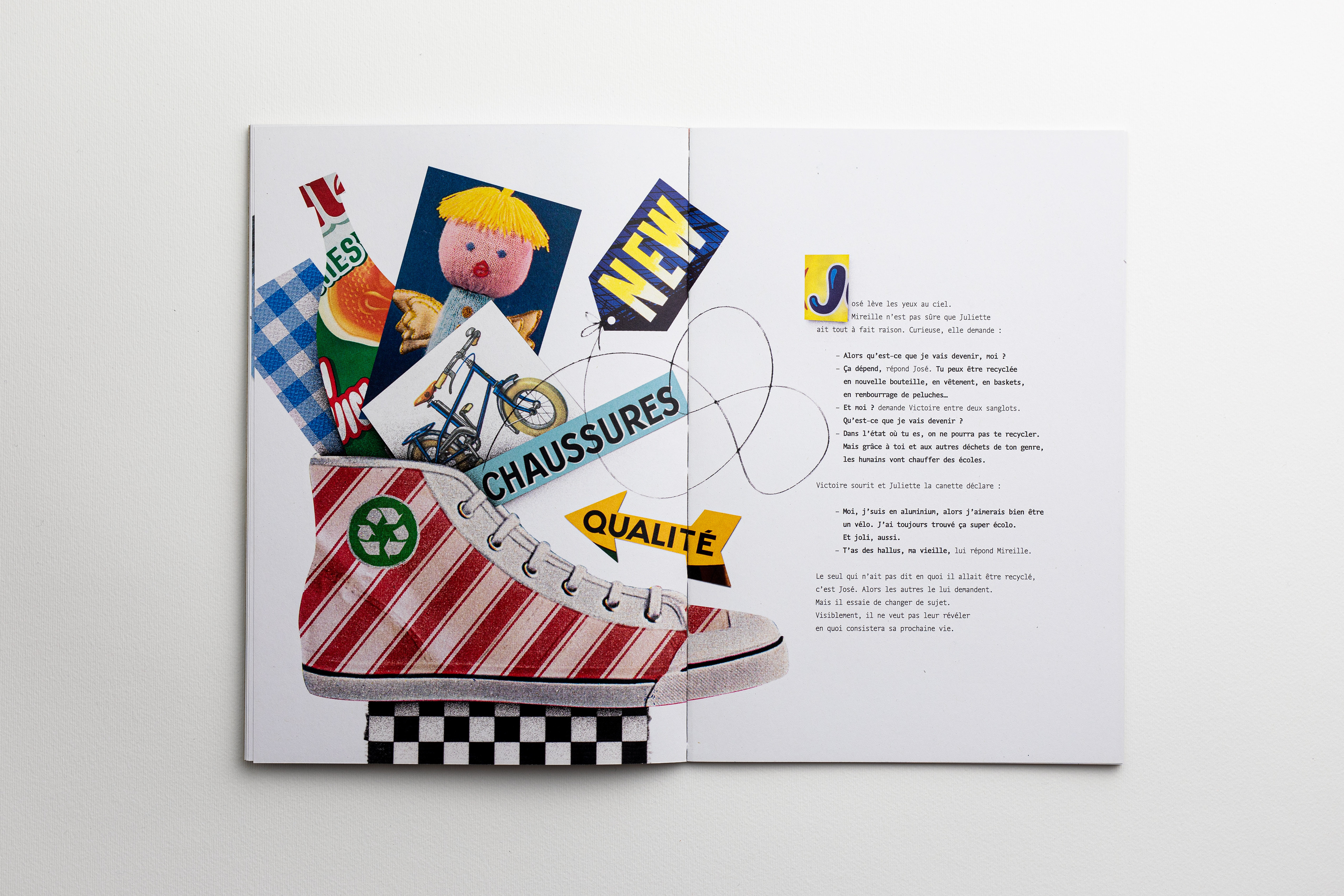 Tofdru, tof dru, illustration, graphisme, typographie, photographie, collage, dessin, peinture, recyclage, upcycling, conte pour enfants, dechets