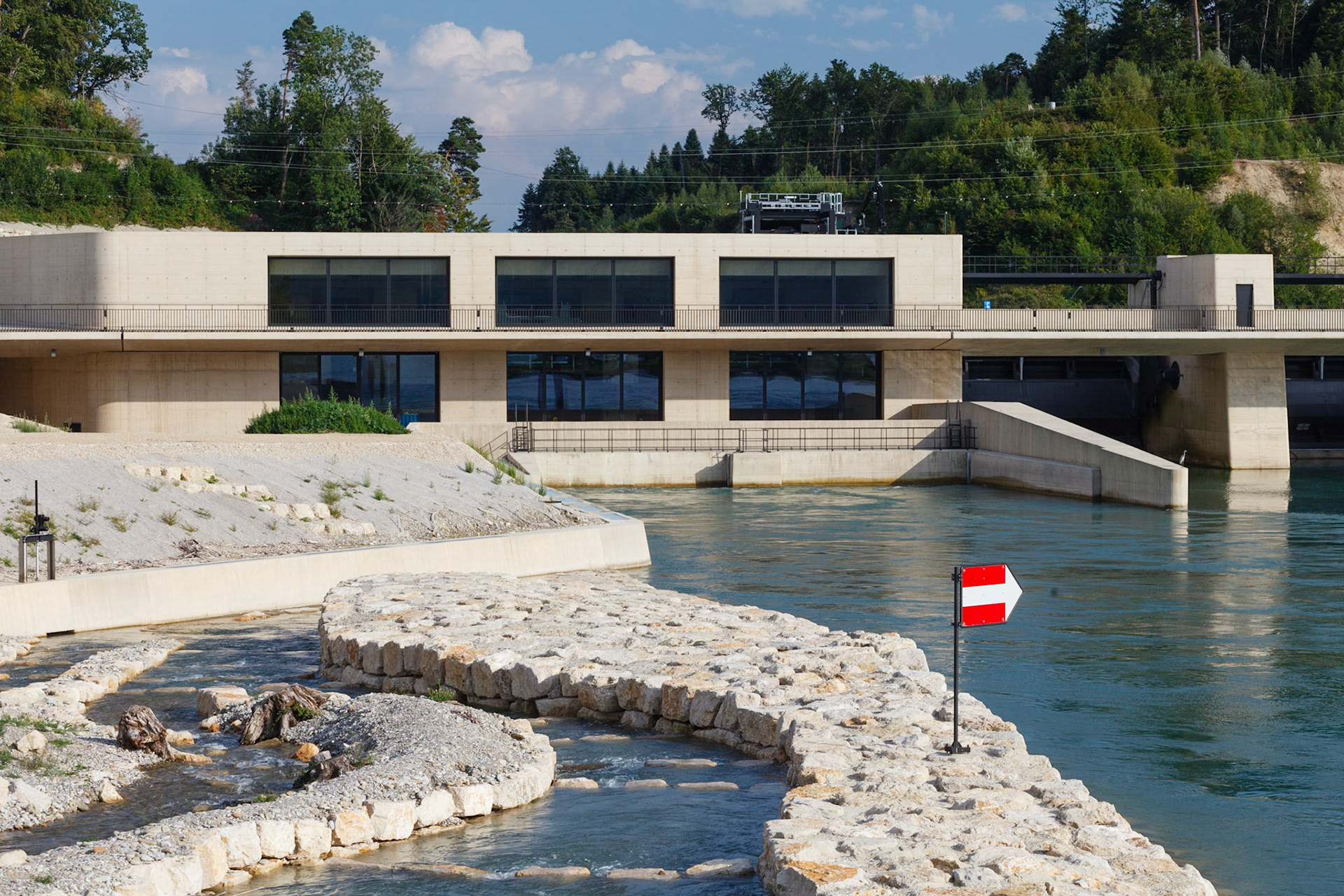 Power house and fish ladder