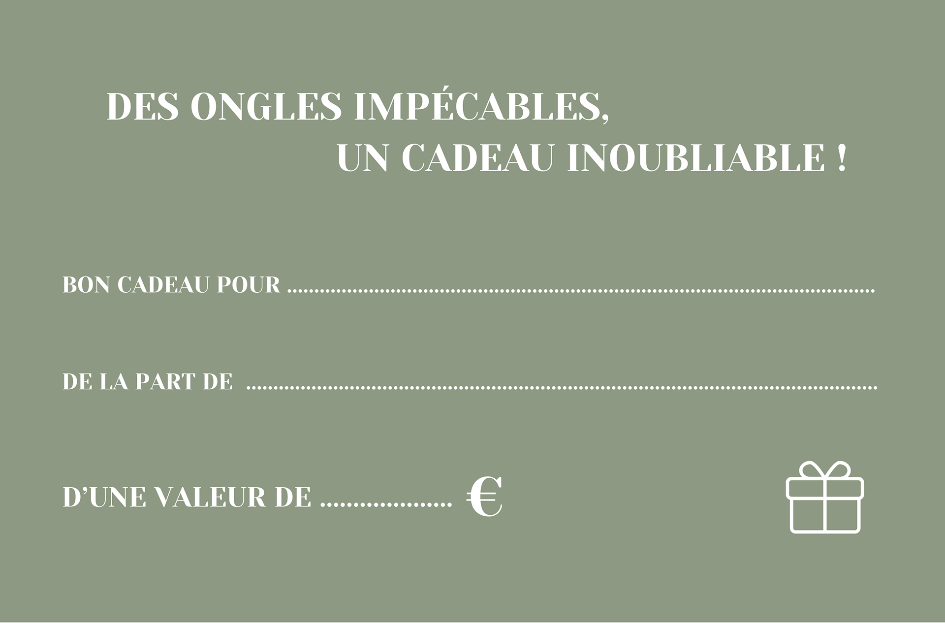 Bon cadeau Recto