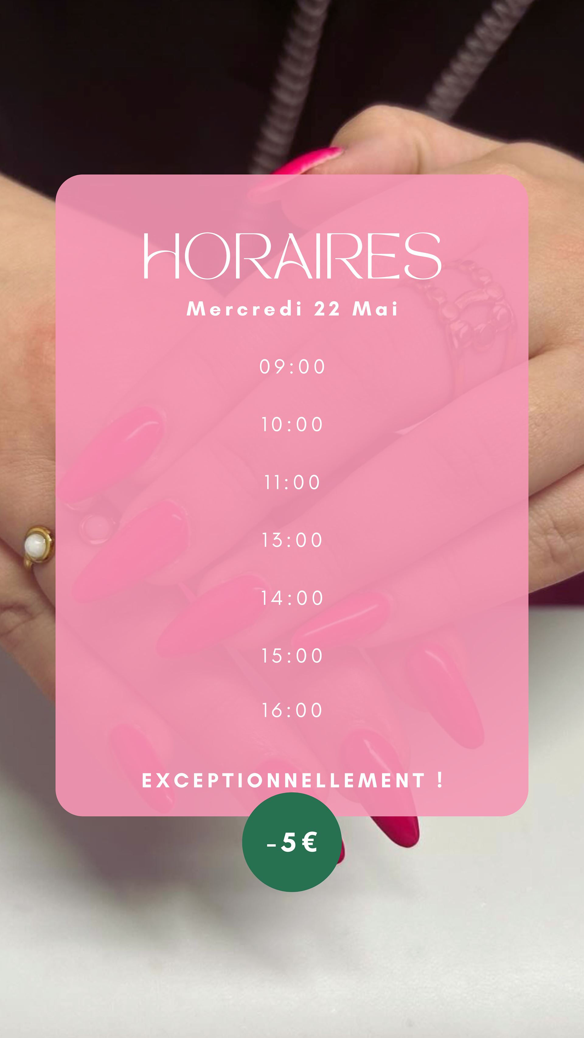 Story - Pour les horaires disponibles