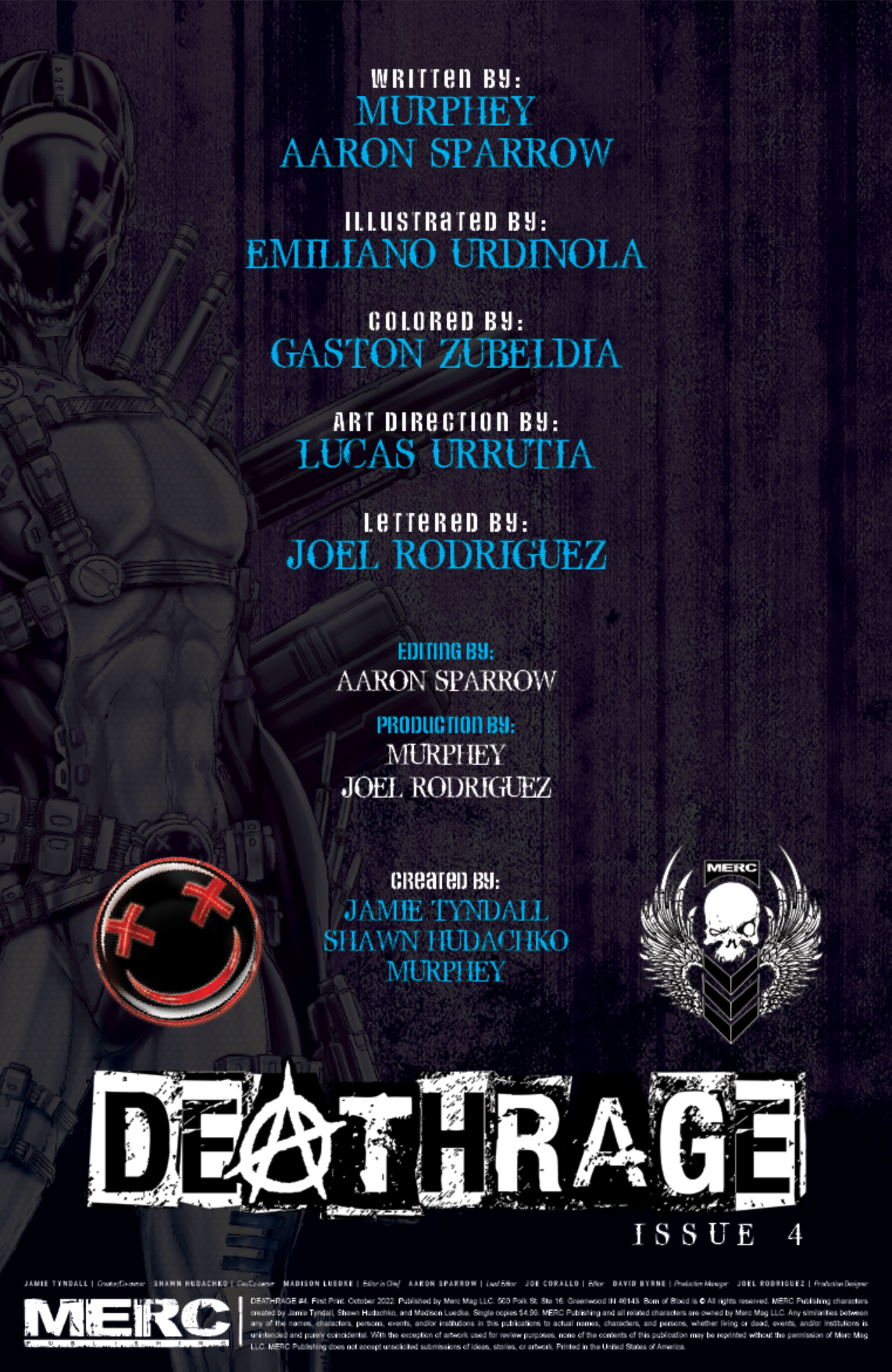 Deathrage #4 Interior Front Cover (Merc Publishing)