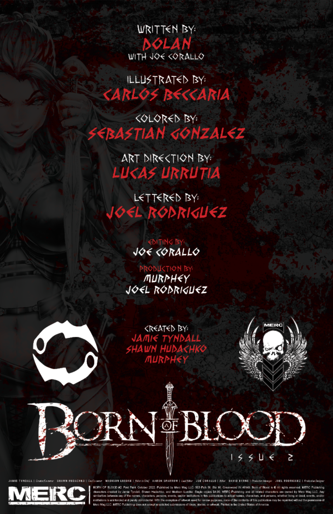 Born of Blood #2 Interior Front Cover (Merc Publishing)