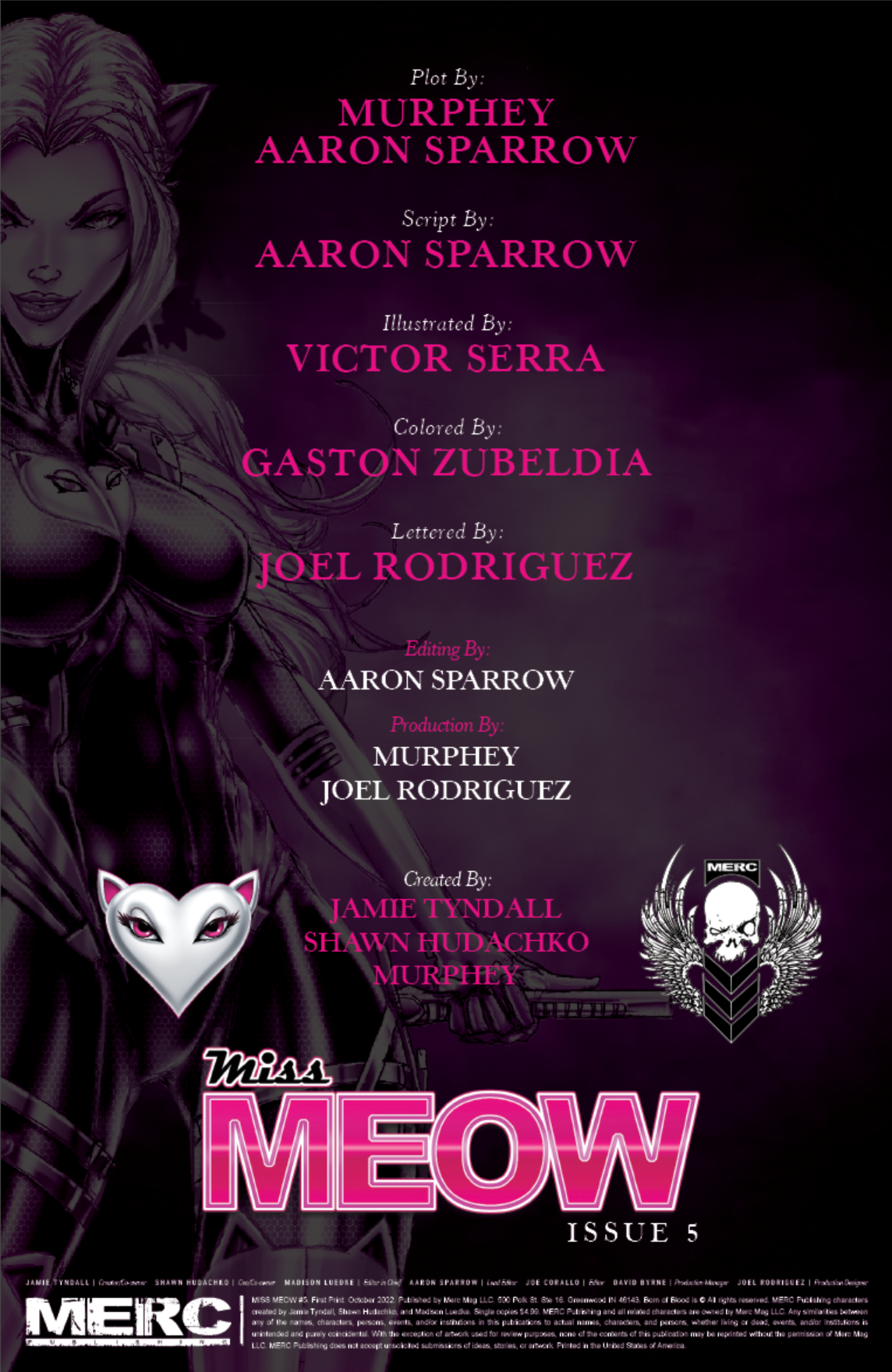 Miss Meow #5 Interior Front Cover (Merc Publishing)