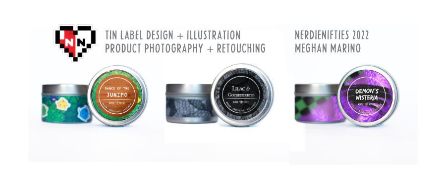 Candle Label Design and Illustration - NerdieNifties, 2022