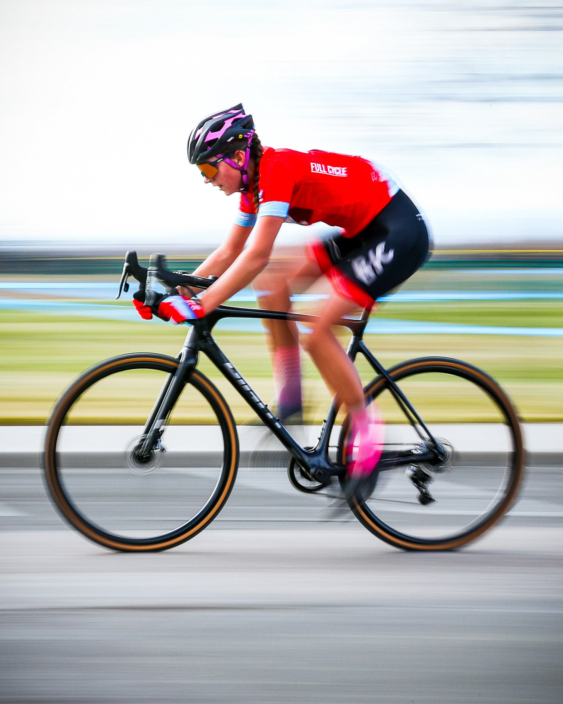 A female cyclo-cross racer competes during the ClycoX race on November 16, 2019 in Westminster, Colorado.