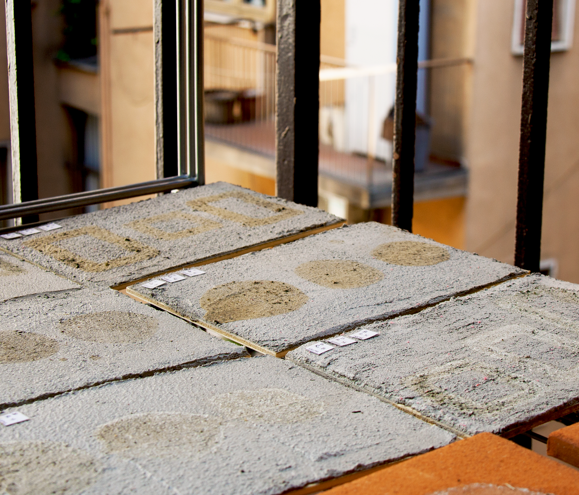 Grown pattern on cement brick sample