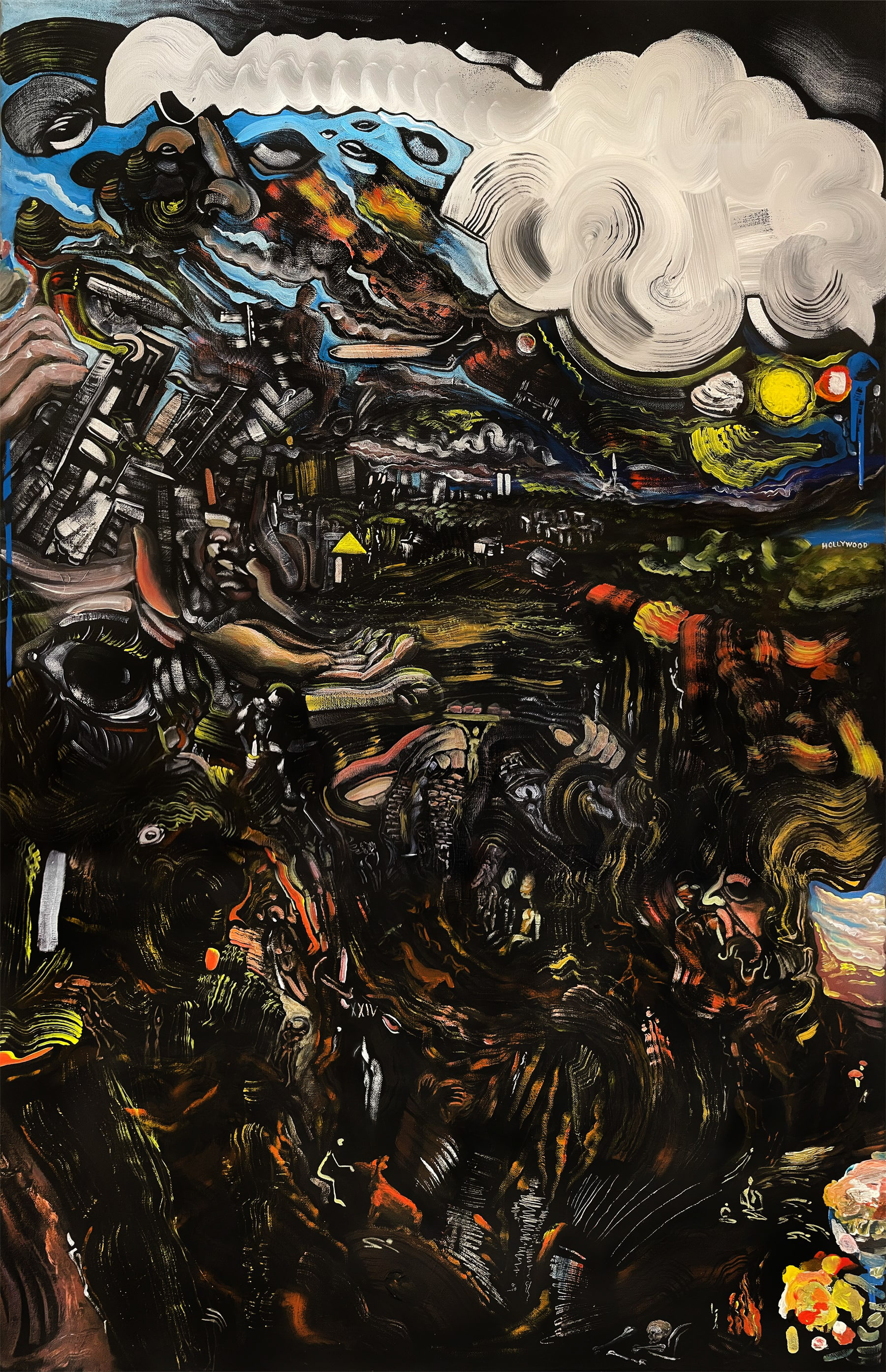 SOLD: "The Caves of Altamira," 2021, Acrylic, 48" x 31"