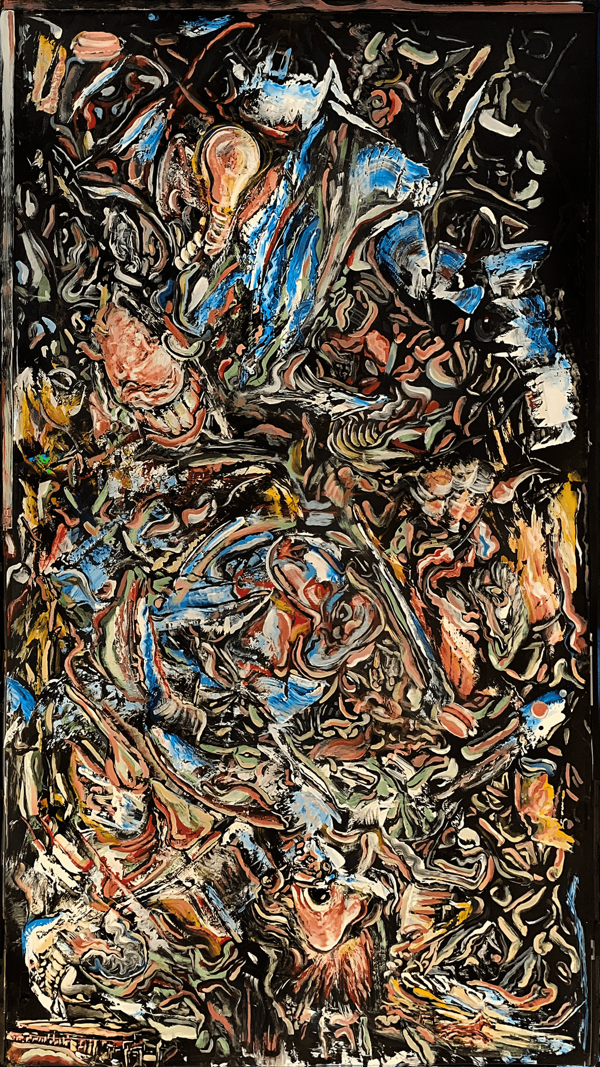 “Fleshed Out” — Acrylic Paint on Flatscreen TV, 48” x 27”