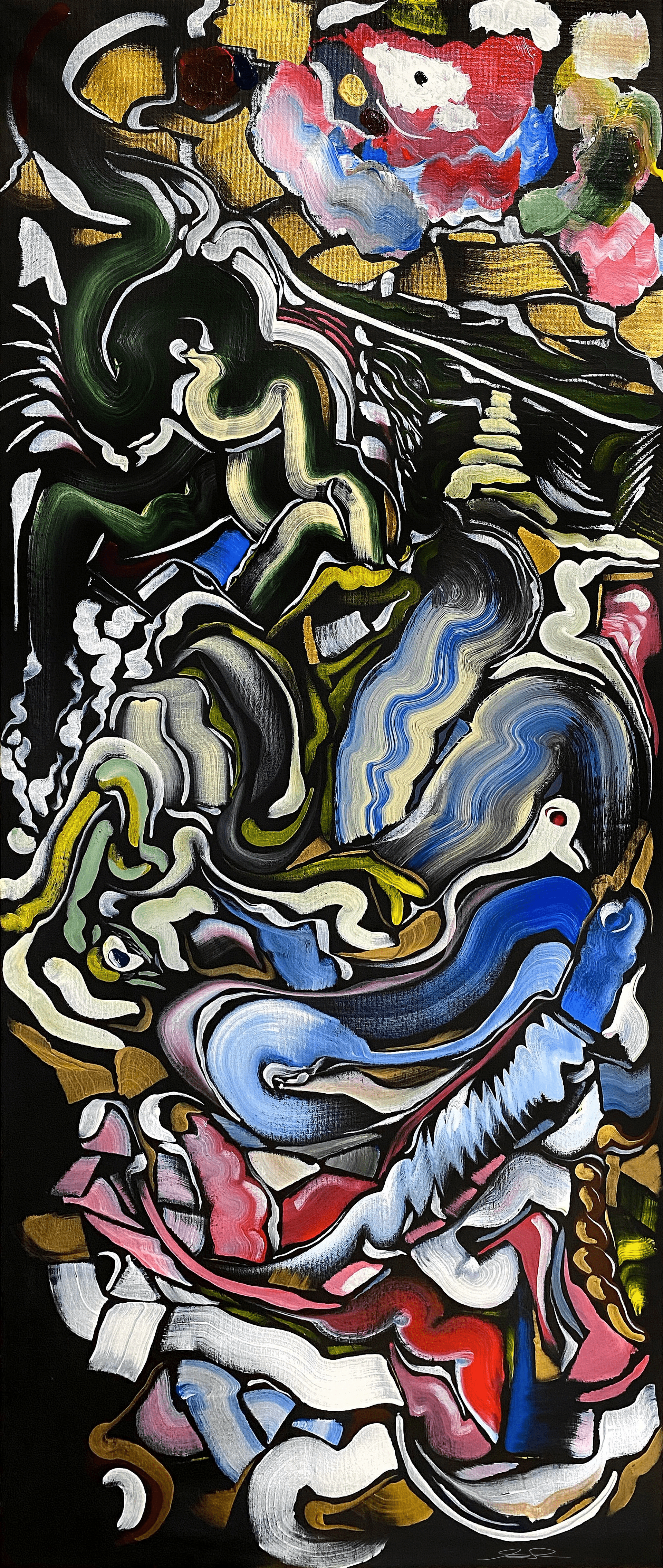 SOLD: "The Palette is the Painting," 2020, Acrylic, 46" X 20"