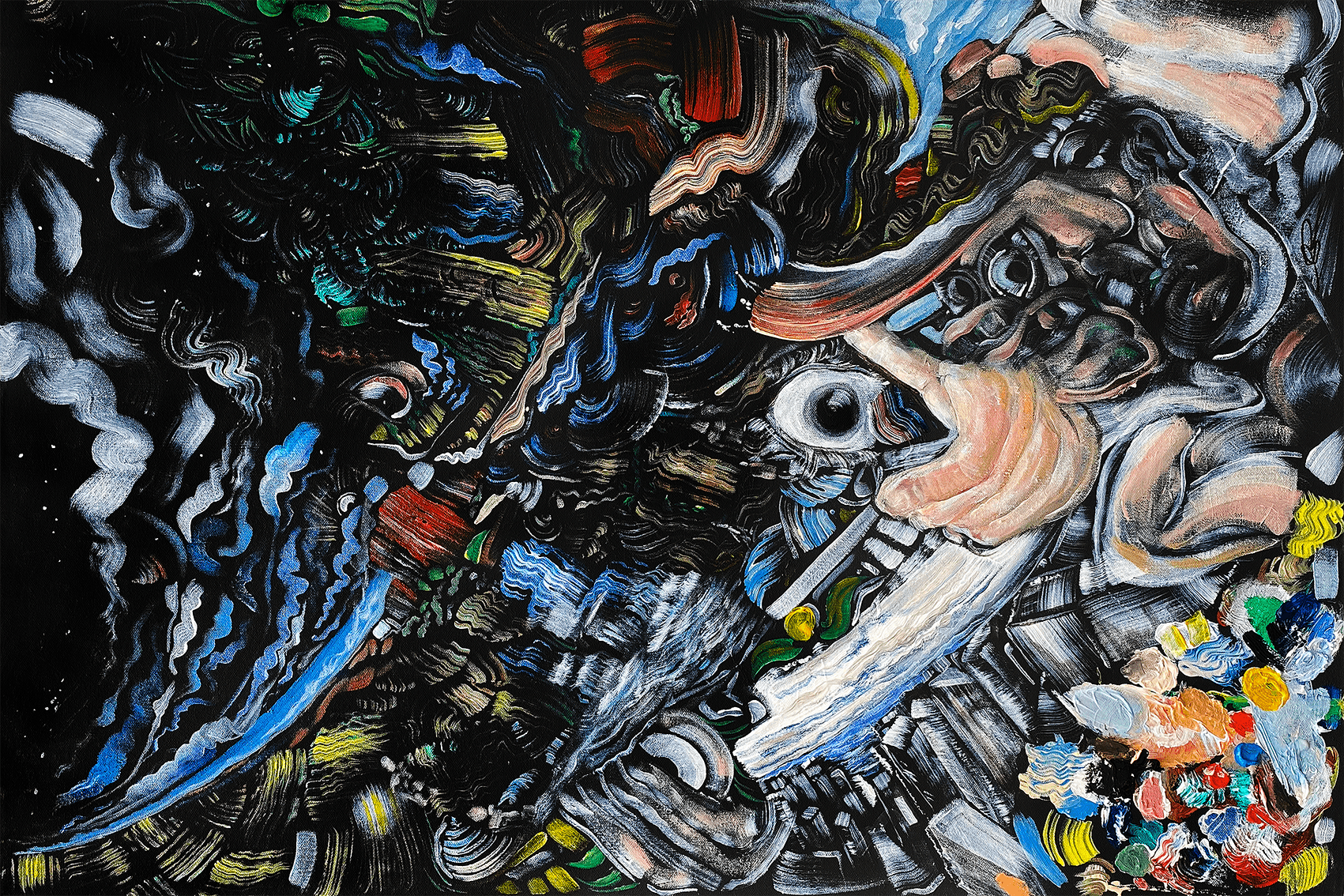 "Making of Mind," 2021, Acrylic, 36" x 24"