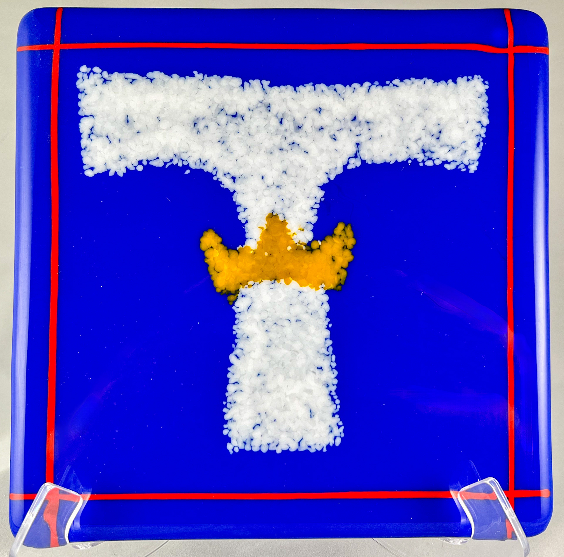 This is one of my earliest attempts at creating fused glass.  This is the logo for Episcopal Church of the Transfiguration in Dallas.
