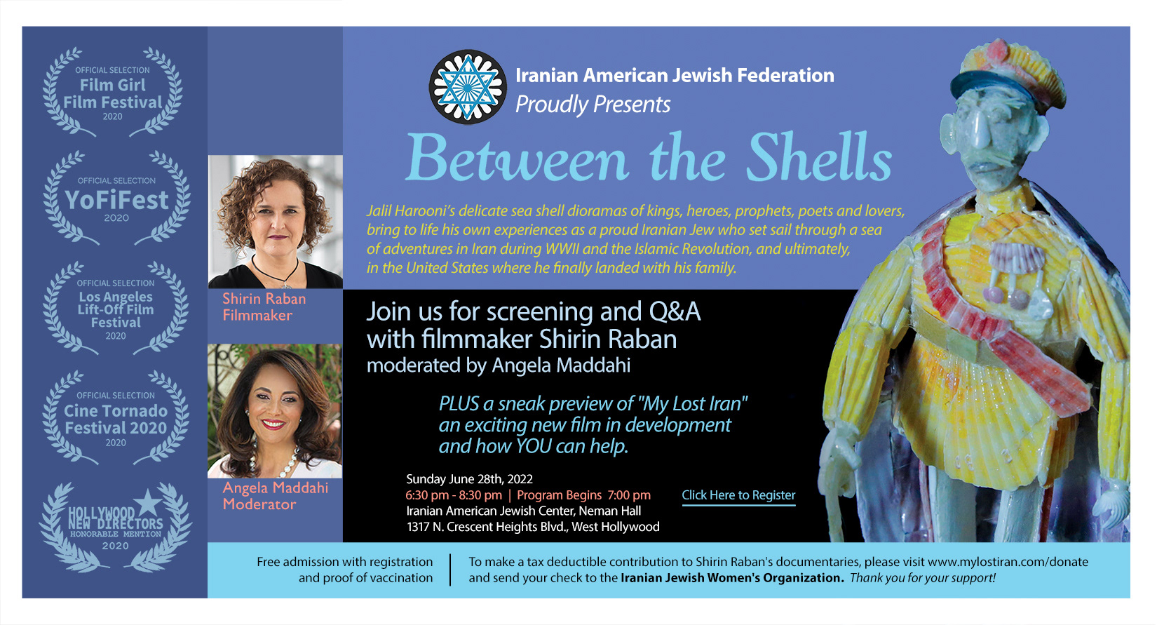 June 28, 2022 | Public Screening of the film Between the Shells | Directed and Produced by Shirin Raban